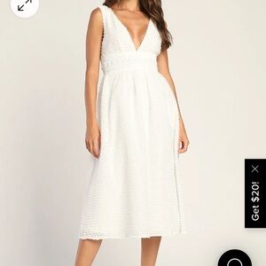Lulus Forever Unique White Textured Midi Dress